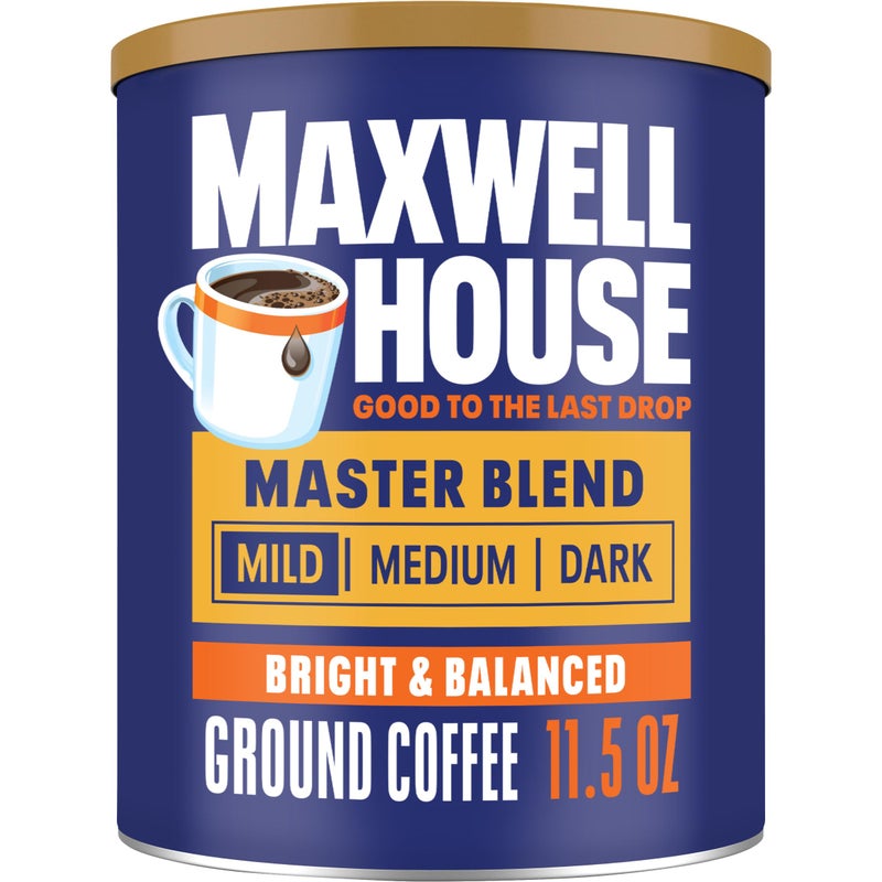 Maxwell House Master Blend Light Roast Ground Coffee (11.5 oz Canister) - Image 1